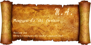 Magyaródi Andor névjegykártya